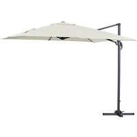 Bracken Outdoors Taupe Napoli Deluxe 3m x 3m Square Cantilever Garden Parasol With LED Lights, Parasol Only