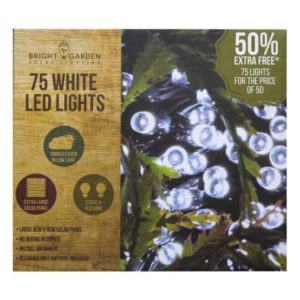 Bright Garden 50Pk Cool White Solar Lights +50% Free