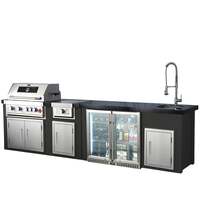Ex Display Draco Grills Avalon Stainless Steel Outdoor Kitchen with 4 Burner BBQ and Fridge