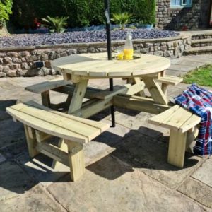 Westwood Garden Picnic Table by Croft - 8 Seats