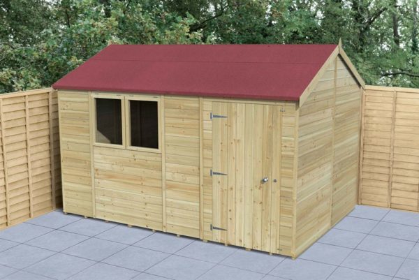 Timberdale Tongue and Groove Pressure Treated 12x8 Reverse Apex Wooden Garden Shed (Installation Included)