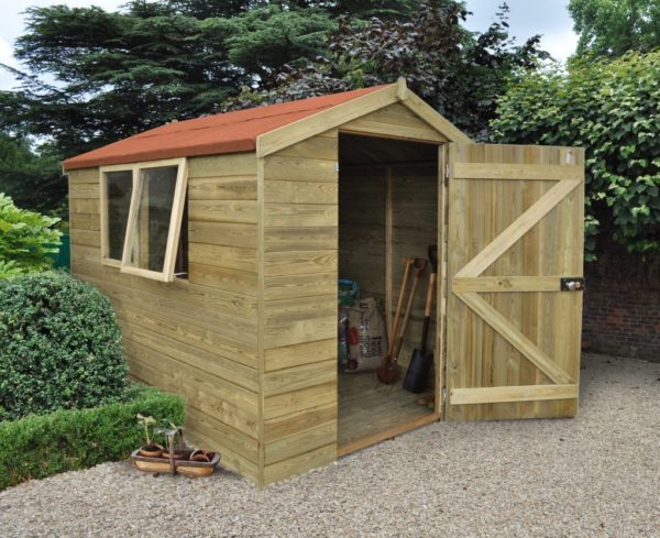 Forest Garden Apex Tongue & Groove Pressure Treated 8 x 6 Wooden Garden Shed