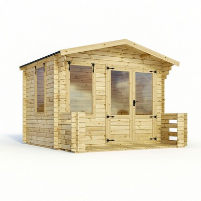 Mercia 11' x 12' Apex Log Cabin - Premium Untreated Log Clad