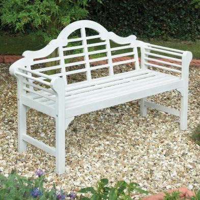 Lutyens Style Garden Bench White