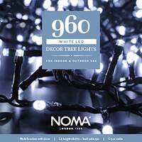 Noma Bright White Outdoor Decor Christmas Tree LED Lights With Green Cable 480, 720, 960, 960 Bulbs