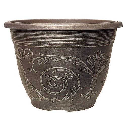 Alhambra Round Planter 20cm (8in) Brushed Champagne