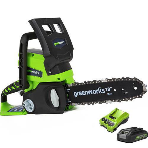 Greenworks 24V Cordless Chainsaw with 2Ah Battery and Charger