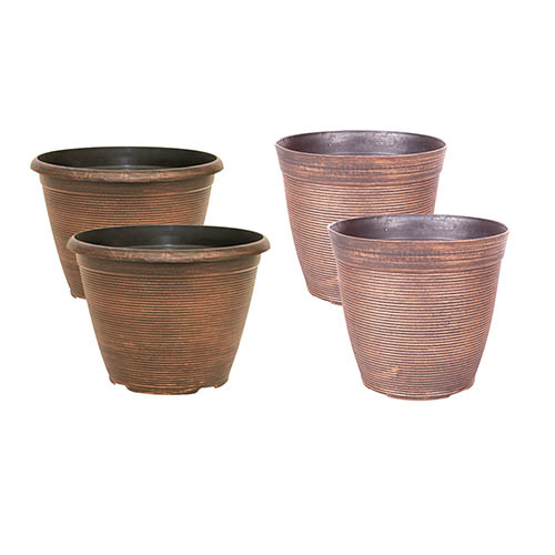Helix Set of 4 Planters 25cm (10in) Warm Copper