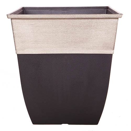 Hendrix Tall Square Planter 43cm (17in) Champagne Top