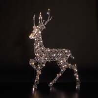 Noma Christmas 135CM Grey Wicker Richmond Stag with 180 White LEDS