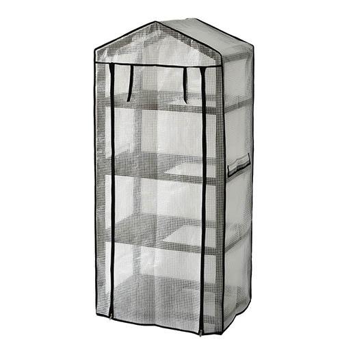 Wooden Greenhouse Nursery & PE Cover - Grey Wash