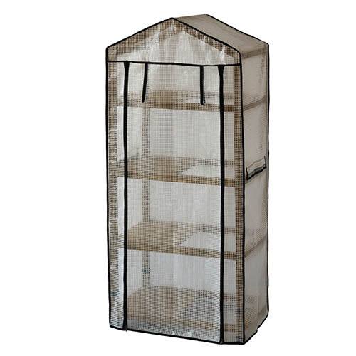 Wooden Greenhouse Nursery & PE Cover - Natural