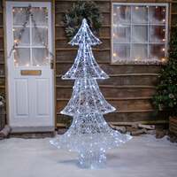 1.5M Acrylic Outdoor Light Up Christmas Tree with 160 Twinkling LEDS