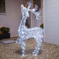 1M Acrylic Outdoor Light Up Christmas Standing Reindeer Stag with 160 LEDS