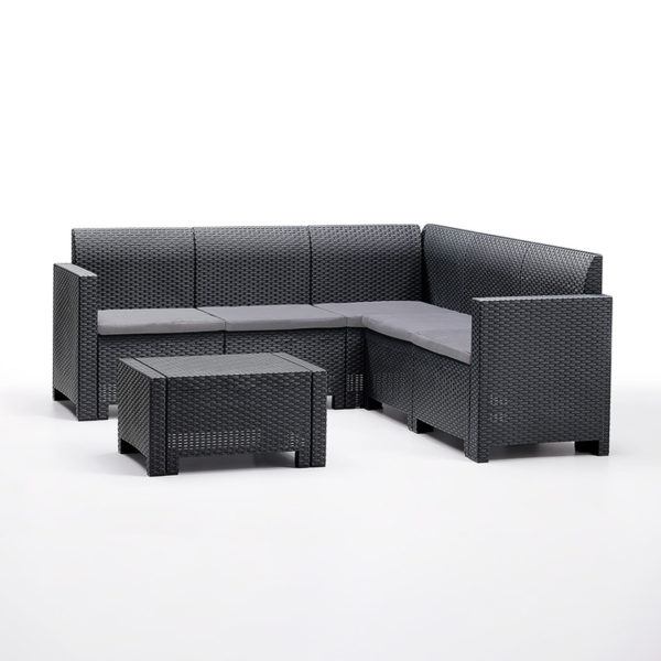 Glendale Nebraska 5 Seater Corner Lounge Set (Anthracite/Grey)
