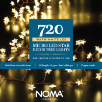 Noma Christmas Micro LED Star Cluster Warm White with Copper Wire, 720 Bulbs