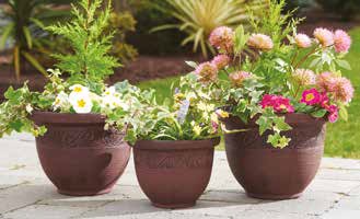 Greenhurst 3 Antique Brown Planters (Pack of 3)