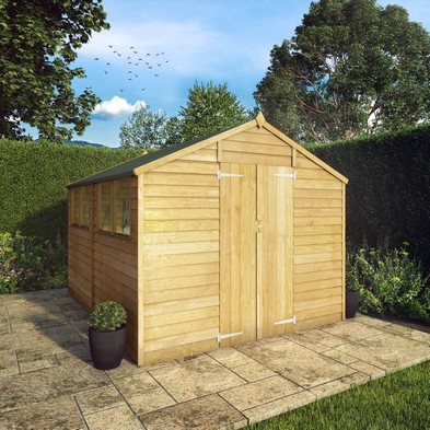 Mercia 8' 2" x 9' 10" Apex Shed - Budget Dip Treated Overlap