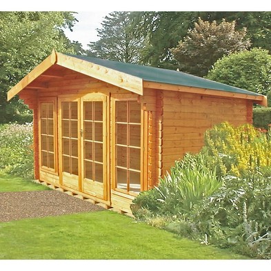 Shire Argyll 11' 9" x 13' 8" Apex Log Cabin - Premium 28mm Cladding Tongue & Groove with Assembly