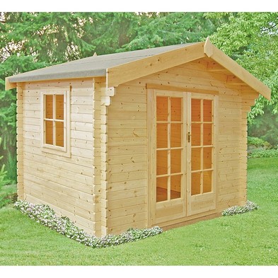 Shire Dalby 9' 9" x 5' 10" Apex Log Cabin - Premium 28mm Cladding Tongue & Groove with Assembly