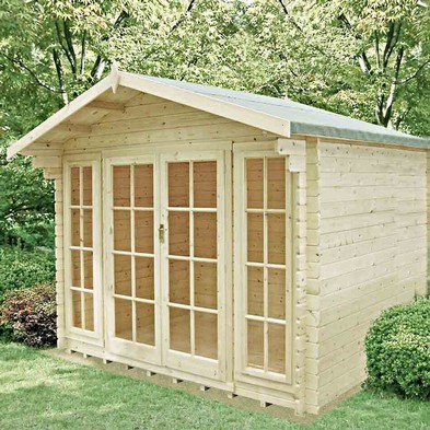 Shire Epping 10' x 12' Apex Log Cabin - Classic 28mm Cladding Tongue & Groove
