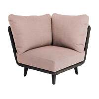 Alexander Rose Cordial Luxe Outdoor Dark Grey Corner Module with Cushion, Kvadrat Guava
