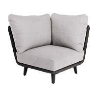 Alexander Rose Cordial Luxe Outdoor Dark Grey Corner Module with Cushion, Kvadrat Polar