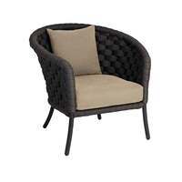 Alexander Rose Cordial Wide Rope Curved Top Lounge Chair - Dark Grey, Kvadrat Dune