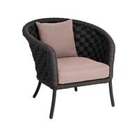 Alexander Rose Cordial Wide Rope Curved Top Lounge Chair - Dark Grey, Kvadrat Guava