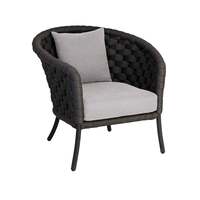 Alexander Rose Cordial Wide Rope Curved Top Lounge Chair - Dark Grey, Kvadrat Polar