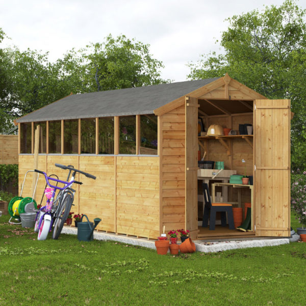 BillyOh Keeper Overlap Apex Shed - 16x6 Overlap Apex Windowed