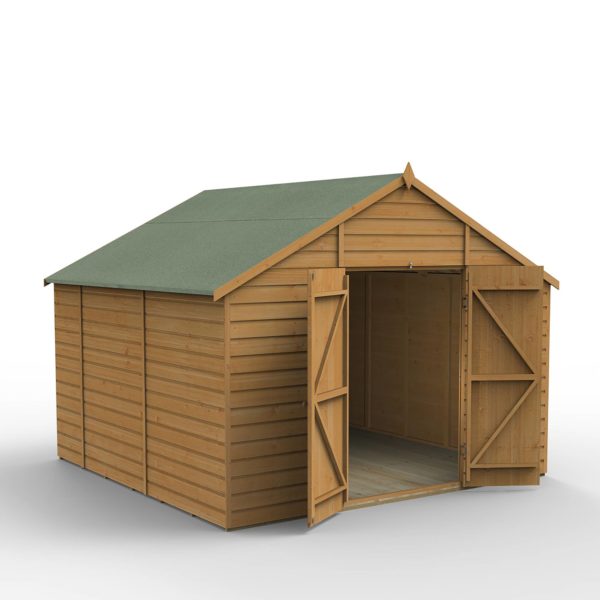 Forest Garden 10x10 Shiplap Dip Treated Shed With Double Door (No Window)