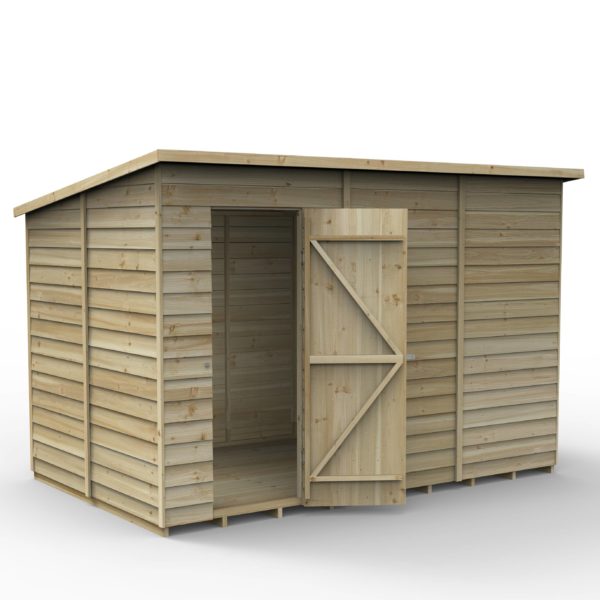 Forest Garden 10x6 4Life Overlap Pressure Treated Pent Shed (No Window)