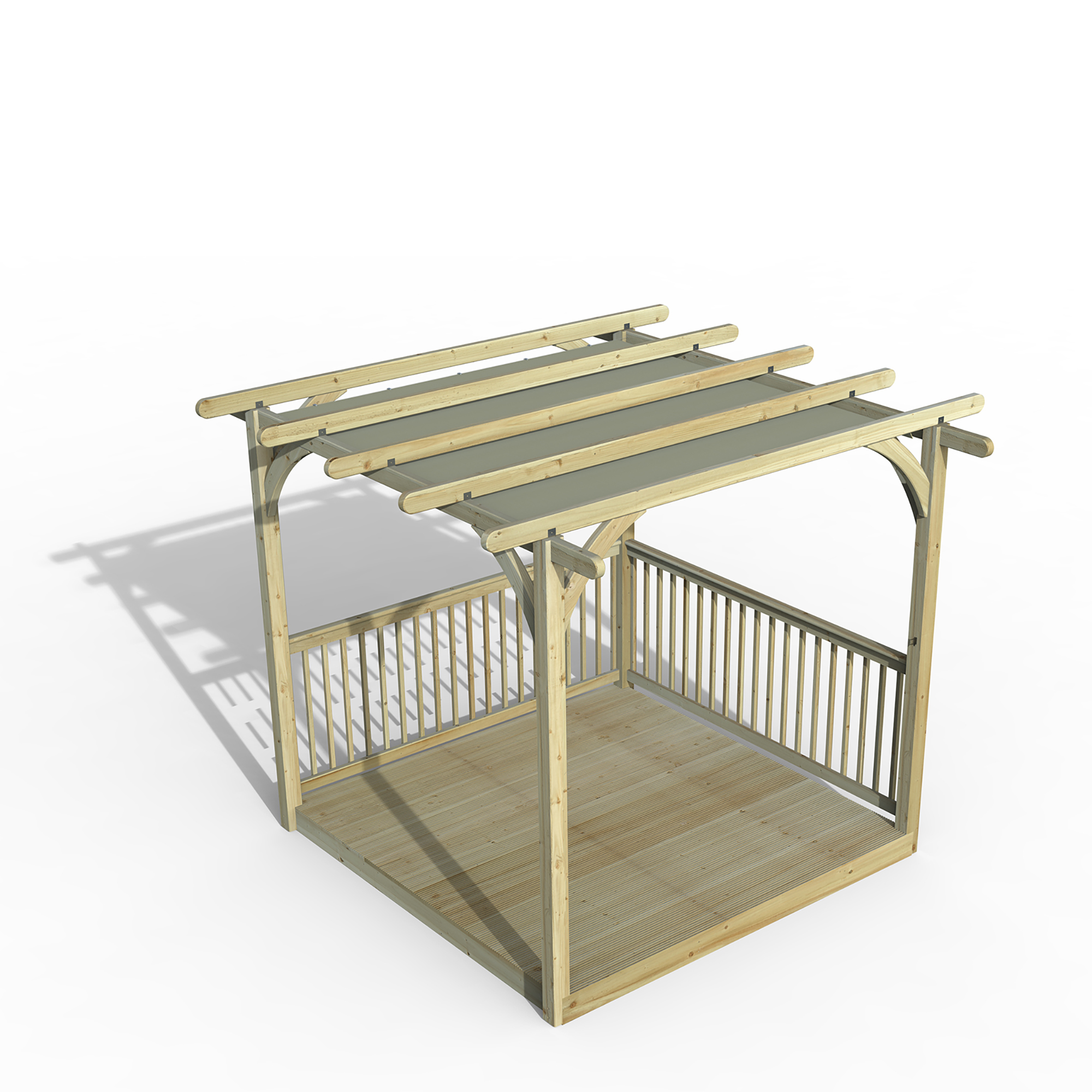 Forest Garden 2.4 x 2.4m Ultima Pergola and Decking Kit with Canopy (Floor Included)