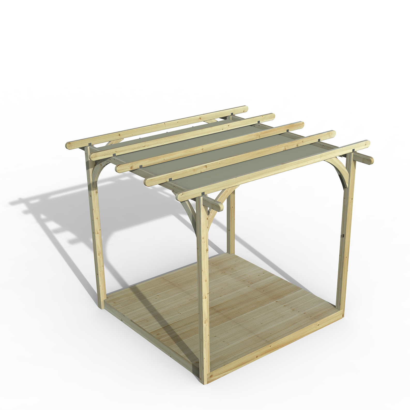 Forest Garden 2.4 x 2.4m Ultima Pergola and Decking Kit with Canopy