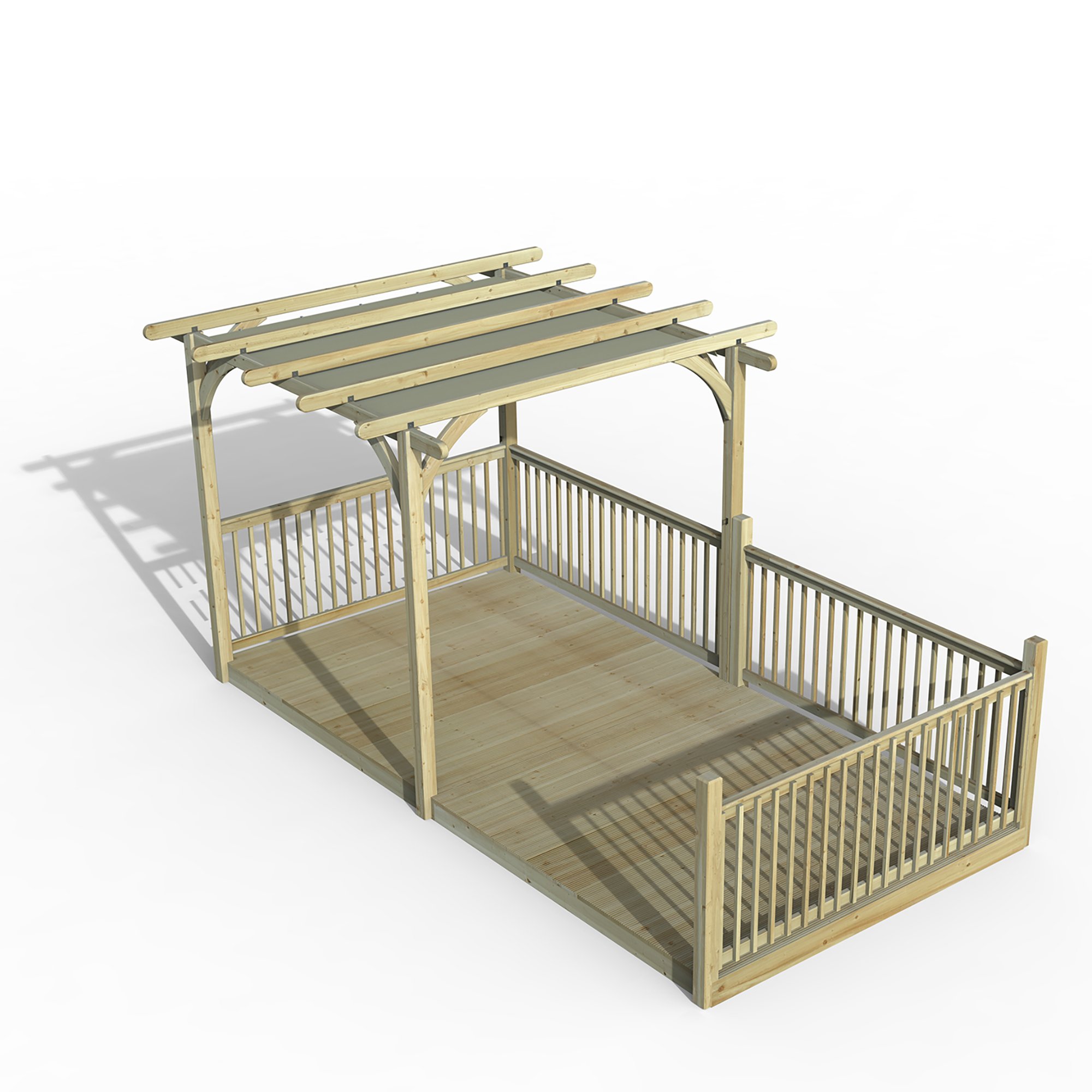 Forest Garden 2.4 x 4.8m Ultima Pergola and Decking Kit with Canopy (Floor Included)
