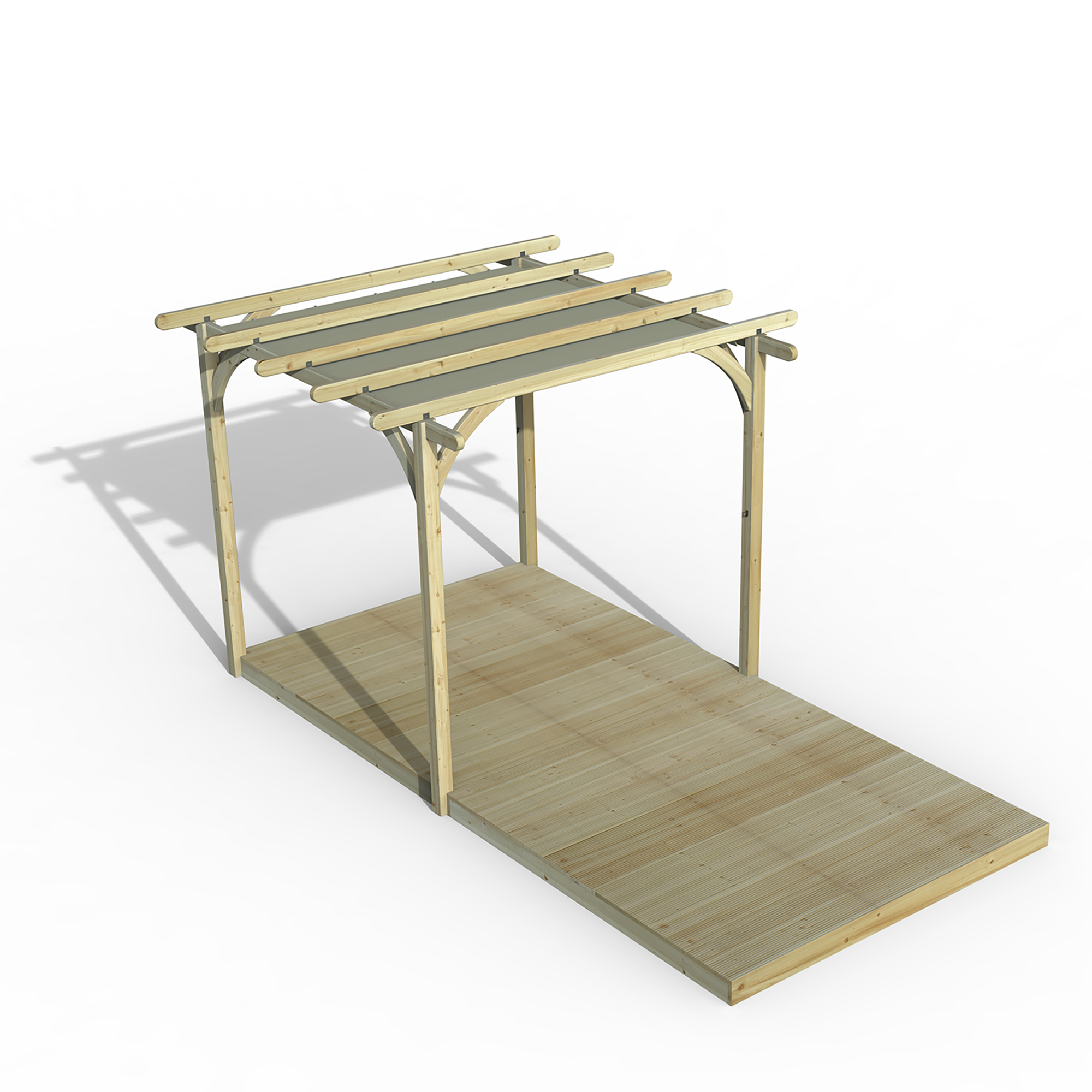 Forest Garden 2.4 x 4.8m Ultima Pergola and Decking Kit with Canopy