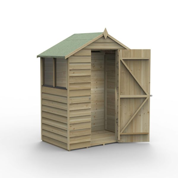 Forest Garden 5x3 4Life Overlap Pressure Treated Apex Shed (Installation Included)