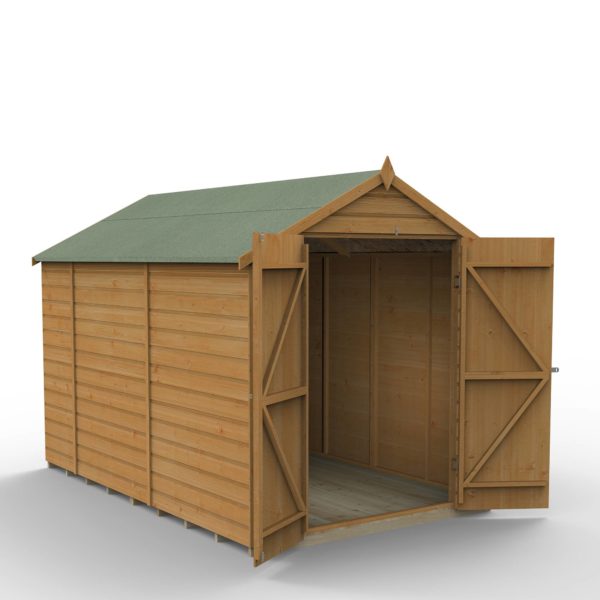 Forest Garden 6x10 Shiplap Dip Treated Apex Shed With Double Door (No Window)