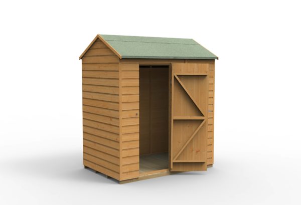 Forest Garden 6x4 Shiplap Dip Treated Reverse Apex Shed (No Window)