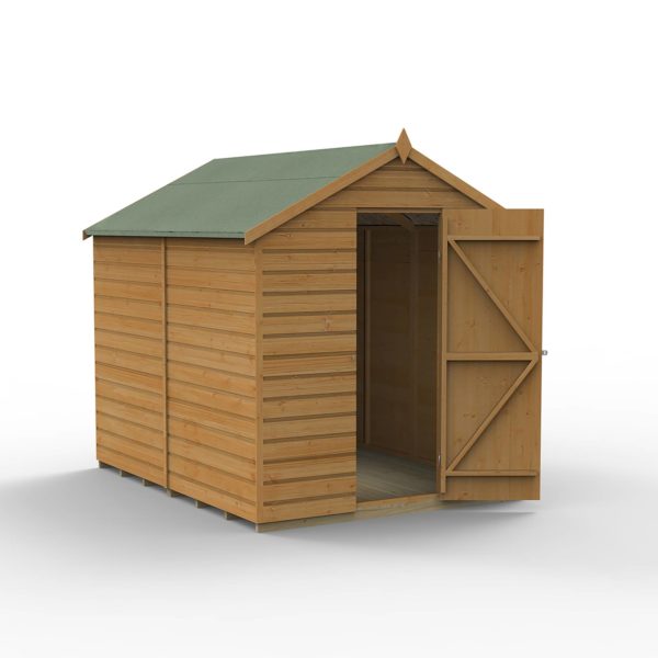 Forest Garden 6x8 Shiplap Dip Treated Apex Shed (No Window / Installation Included)