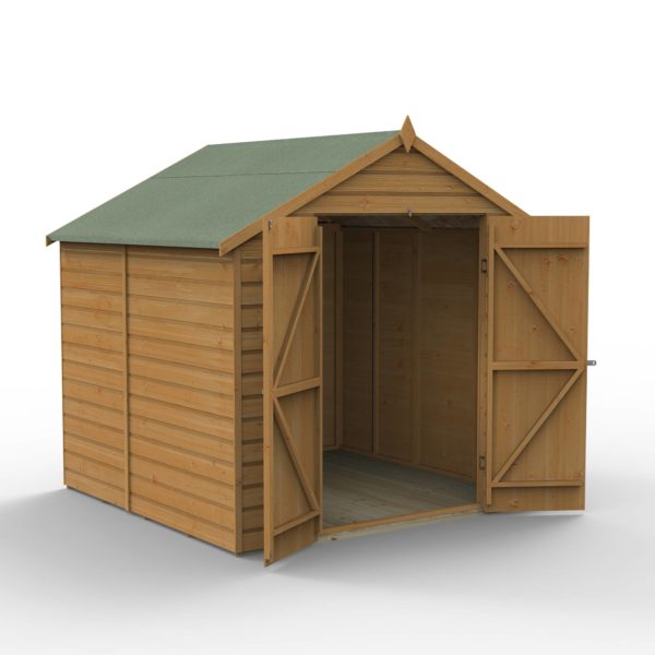Forest Garden 7x7 Shiplap Dip Treated Apex Shed With Double Door (No Window / Installation Included)