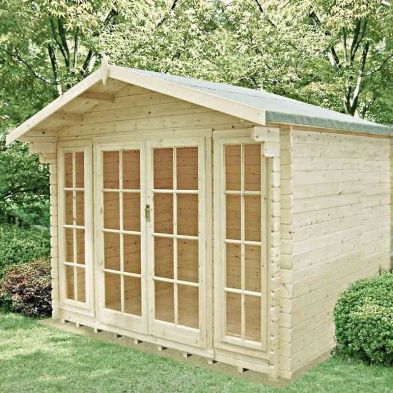 Shire Epping 11' 9" x 11' 9" Apex Log Cabin - Premium 34mm Cladding Tongue & Groove