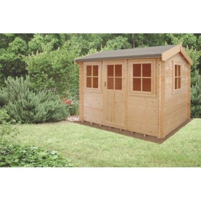 Shire Hemsted 13' 8" x 13' 8" Reverse Apex Log Cabin - Premium 28mm Cladding Tongue & Groove