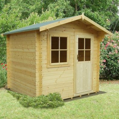 Shire Herewood 9' 9" x 13' 8" Apex Log Cabin - Premium 44mm Cladding Tongue & Groove