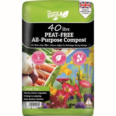 40 x Growing Patch Peat-Free All-Purpose Compost 40 Litre