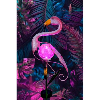 Flamingo Solar Garden Light Ornament Decoration Pink LED - 81cm by Bright Garden