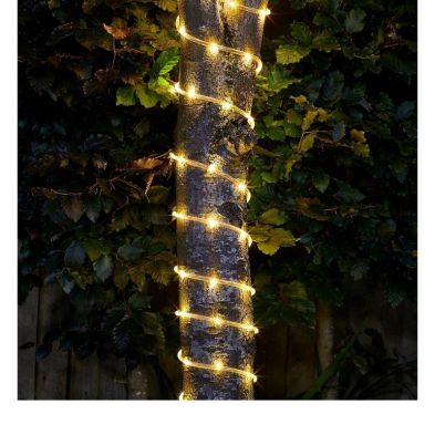 Solar Garden Tube Lights Decoration 110 Warm White LED - 10m by Bright Garden
