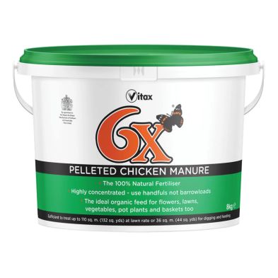 Vitax 6X Pelleted Chicken Fertiliser 8kg Tub
