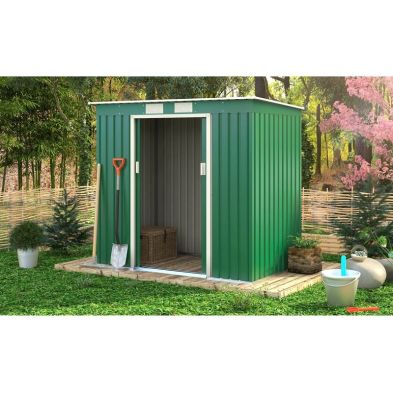 Classic Ascot Garden Metal Shed by Royalcraft - Green 2.1 x 1.3M